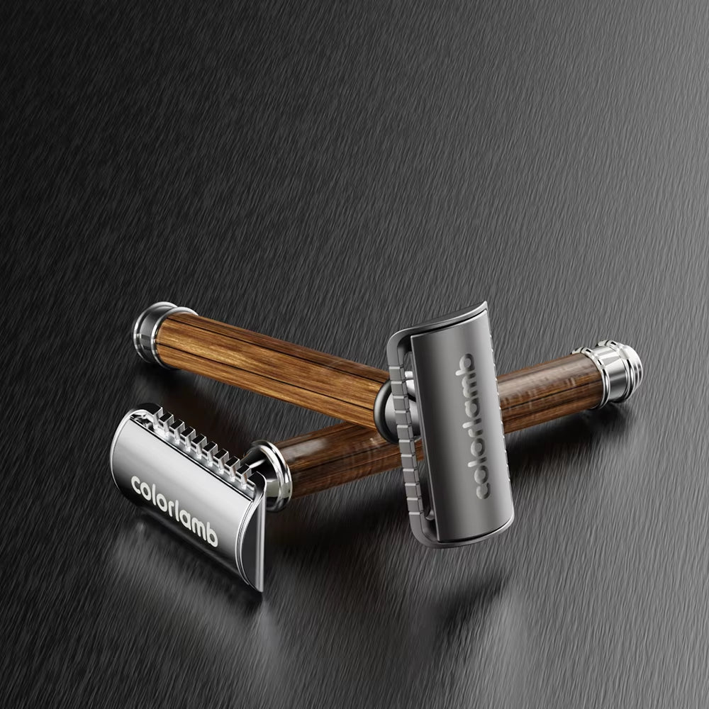 Men Safety Razor Wooden Handle Zinc Alloy Double Edge Comb Head Classic Manual Razor Shaver for Man
