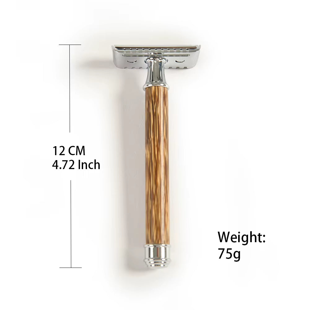 Men Safety Razor Wooden Handle Zinc Alloy Double Edge Comb Head Classic Manual Razor Shaver for Man